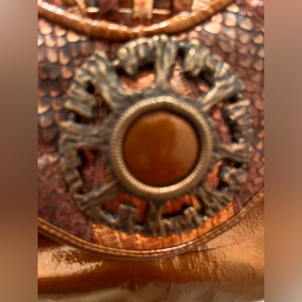 Sharif Patchwork Square Bronze Braided Crossbody - image 6